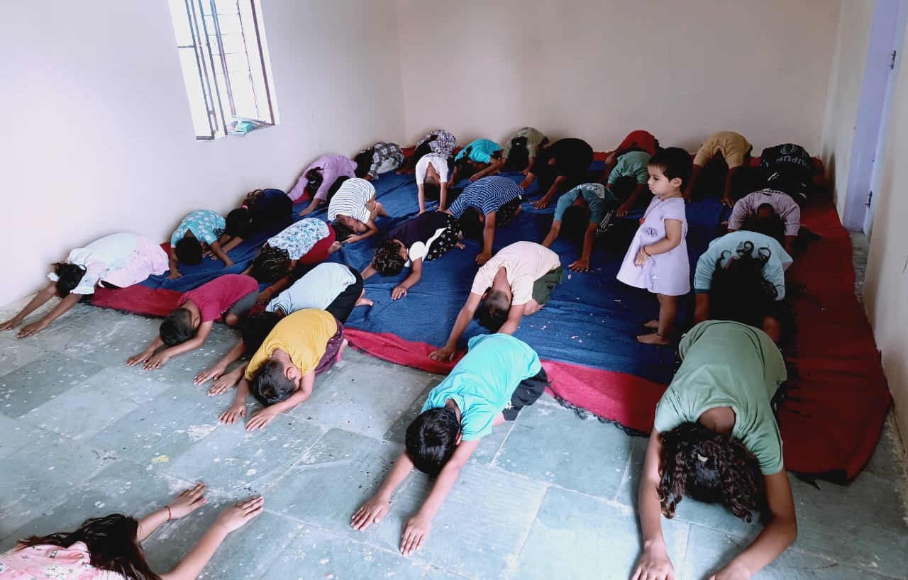 Children doing yoga